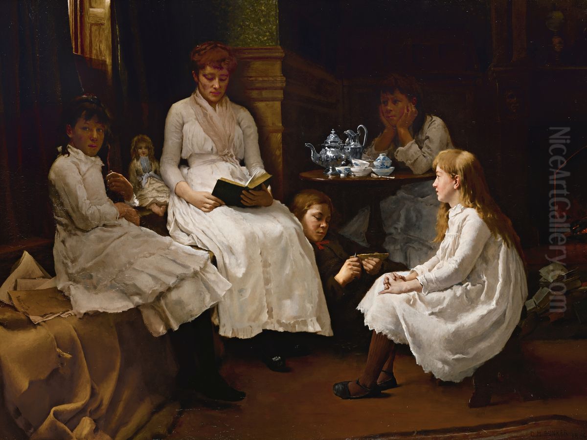 A winter's tale of Sprites and Goblins Oil Painting by Dennis Miller Bunker