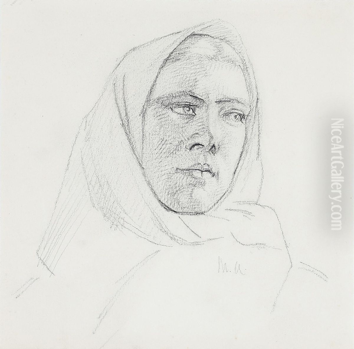 Studie af fiskerpige. Oil Painting by Michael Peter Ancher