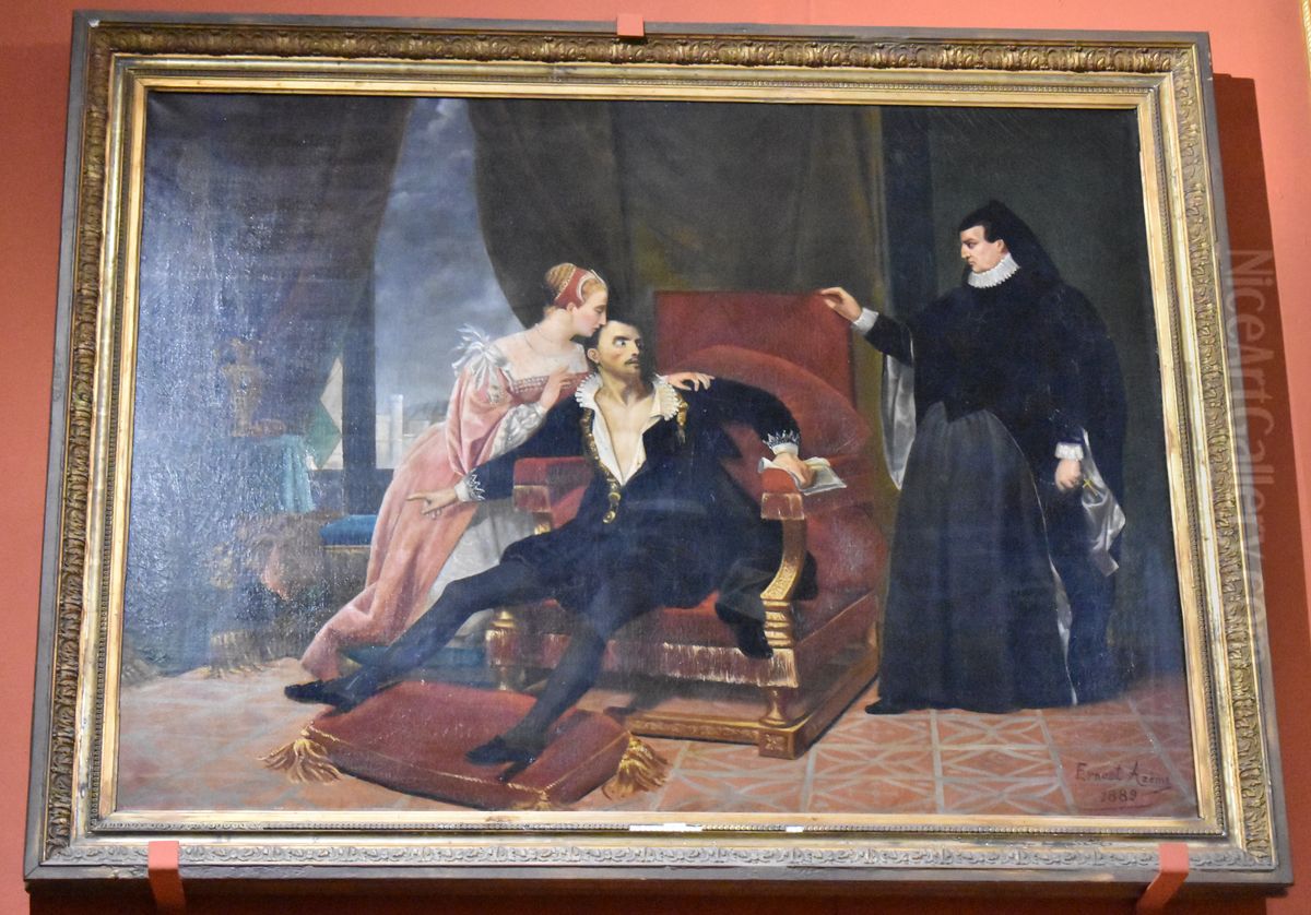 La mort de Charles IX Oil Painting by Ernest Azema