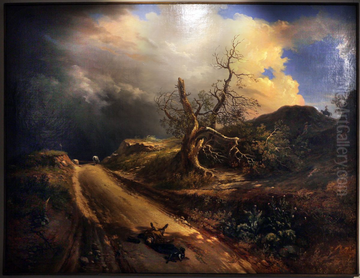 Una vendetta Oil Painting by Massimo d'Azeglio