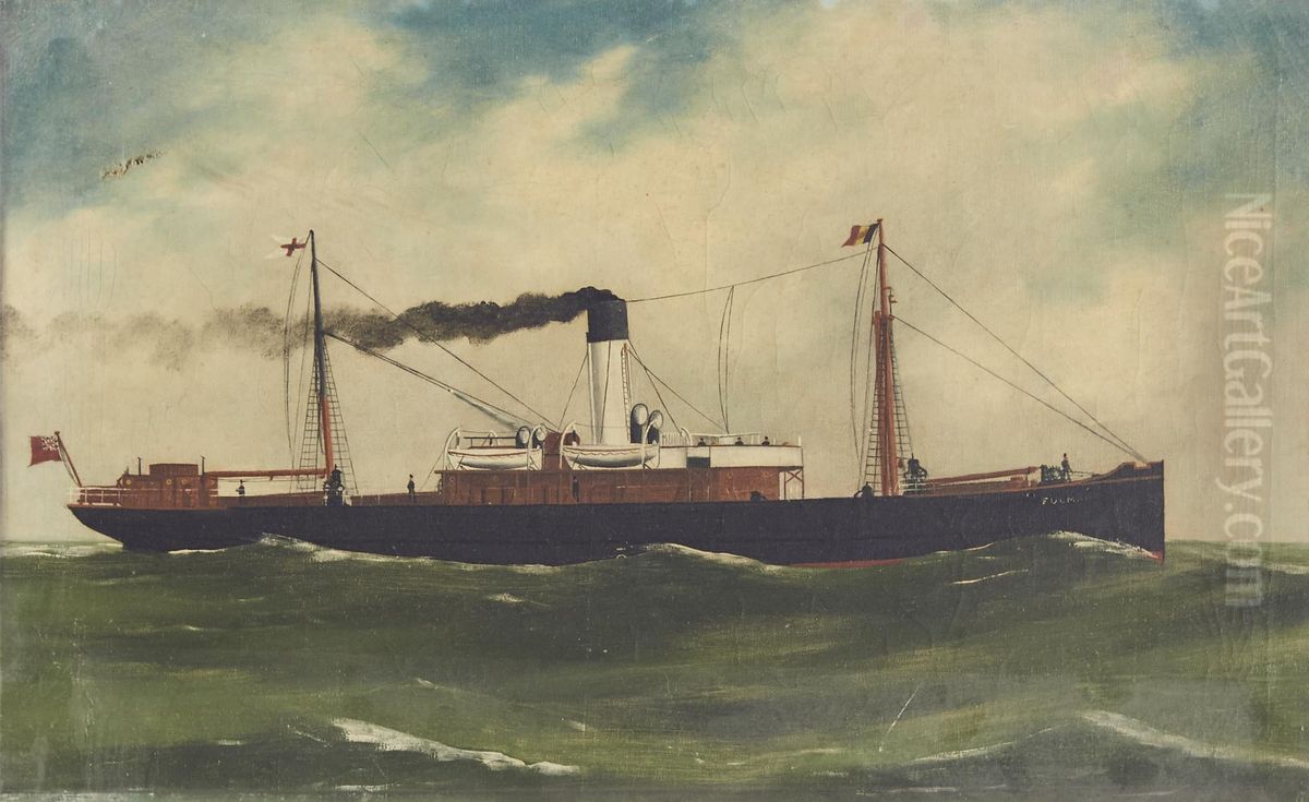 SteamshipFulmar Oil Painting by Harry J. Jansen