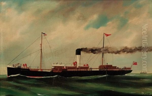 The SteamerNottingham, 1907 Oil Painting by Harry J. Jansen