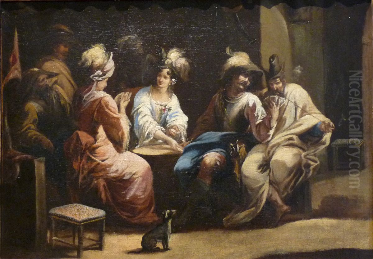 Joueurs de cartes Oil Painting by Alessandro Magnasco