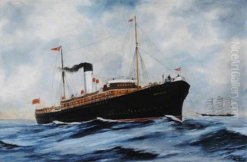 SSMarylebone(Railway Steamer) Oil Painting by Harry J. Jansen