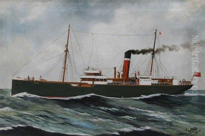 SSHull(Wilson and North Eastern Railway Shipping Company Limited, Hull) Oil Painting by Harry J. Jansen