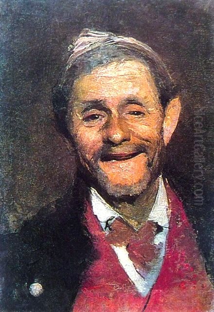 A Smiling Old Man Oil Painting by Alexander Beridze