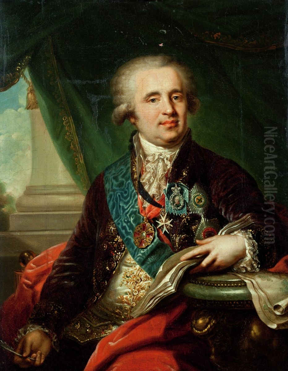 Portrait of Alexander Bezborodko Oil Painting by Johann Baptist von Lampi the Elder