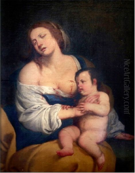 Mother and Child Oil Painting by Artemisia Gentileschi