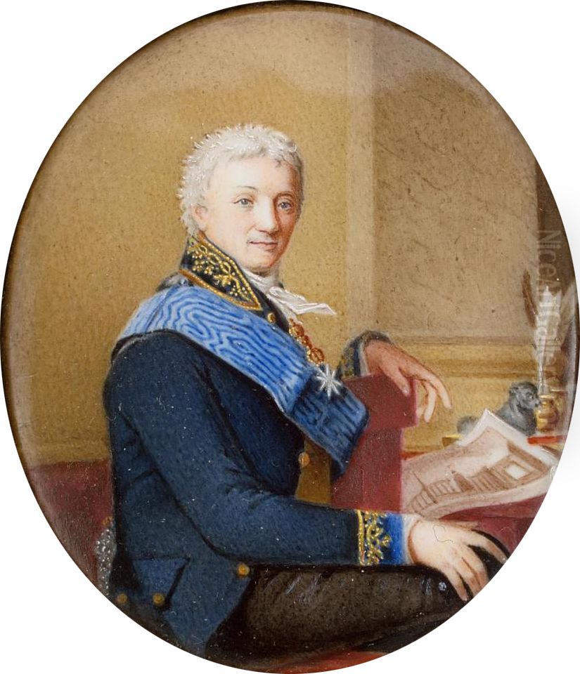 A.S.Stroganov Oil Painting by Jean-Laurent Mosnier