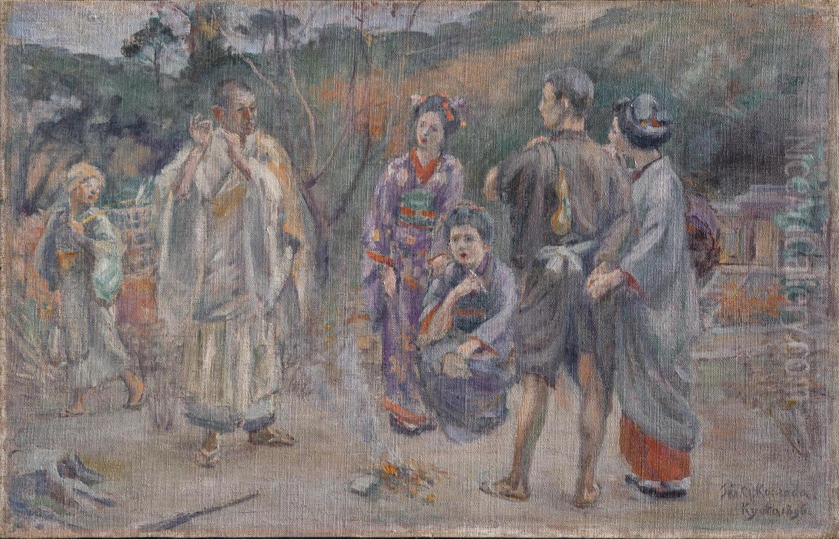 Talk-on-Ancient-Romance-Art Oil Painting by Kuroda Seiki