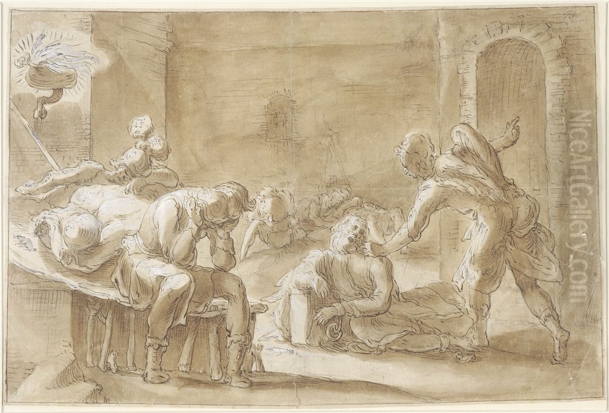 Liberation of Saint Peter from Prison Oil Painting by Abraham Bloemaert