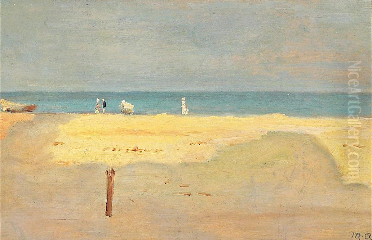 Sommerdag pa Skagen Srand. Oil Painting by Michael Peter Ancher