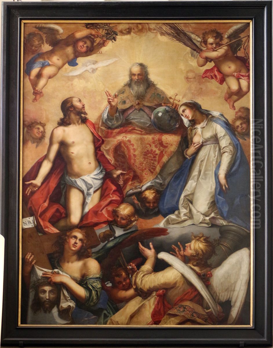 intercessione di gesu e maria a dio padre Oil Painting by Abraham Bloemaert