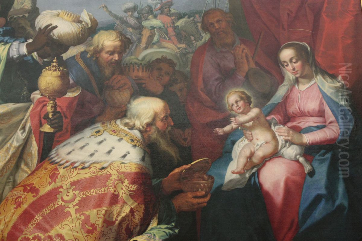 Adoration of the Magi Oil Painting by Abraham Bloemaert