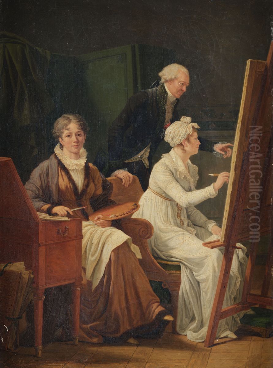 Autoportrait de l'artiste dans l'atelier Oil Painting by Marie-Gabrielle Capet