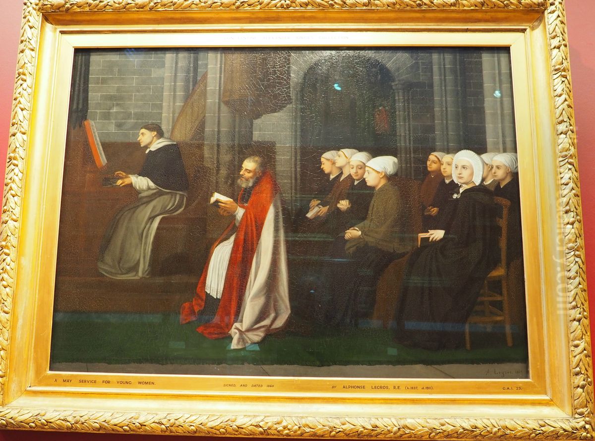 A May Service for Young Women Oil Painting by Alphonse Legros