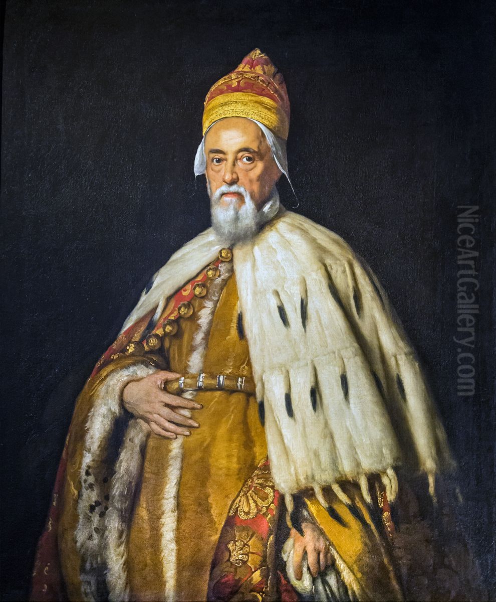 Portrait of dogeFrancesco Erizzo Oil Painting by Bernardo Strozzi