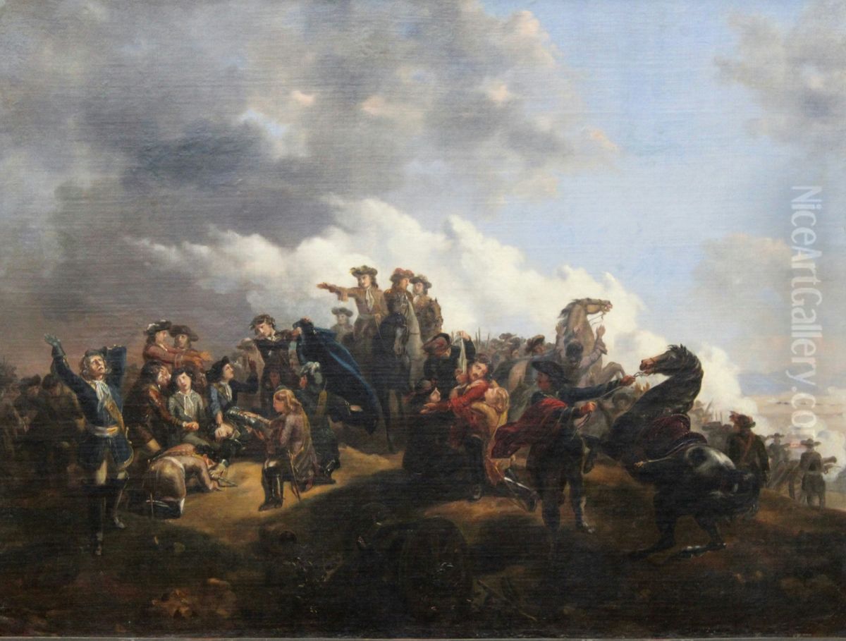 Death of the Viscount of Turenne, Marshal of France, Oil Painting by Felix Taunay, Baron of Taunay