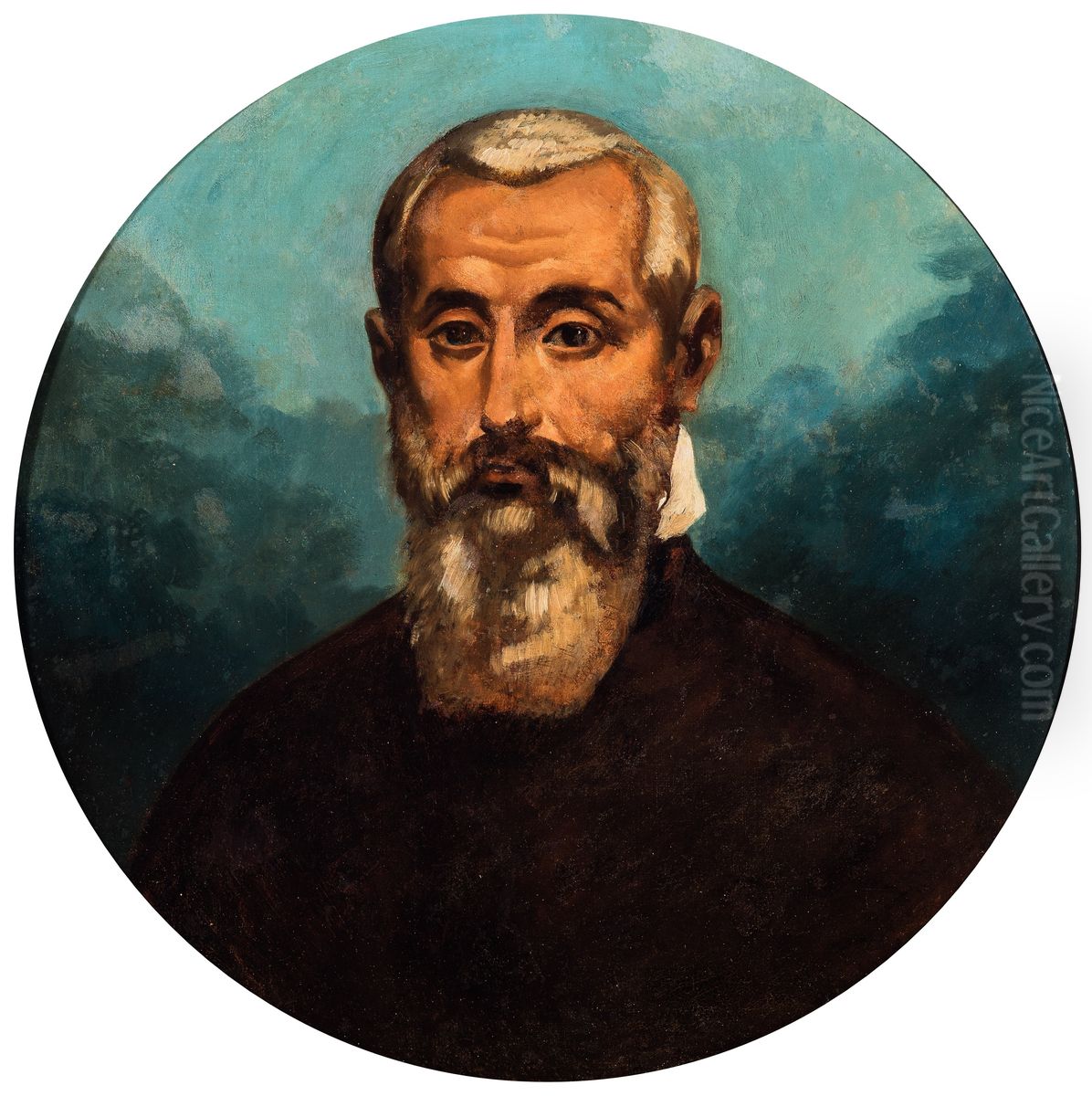 Portrait of the Italian painter Jacopo Tintoretto Oil Painting by Juan Leon Palliere