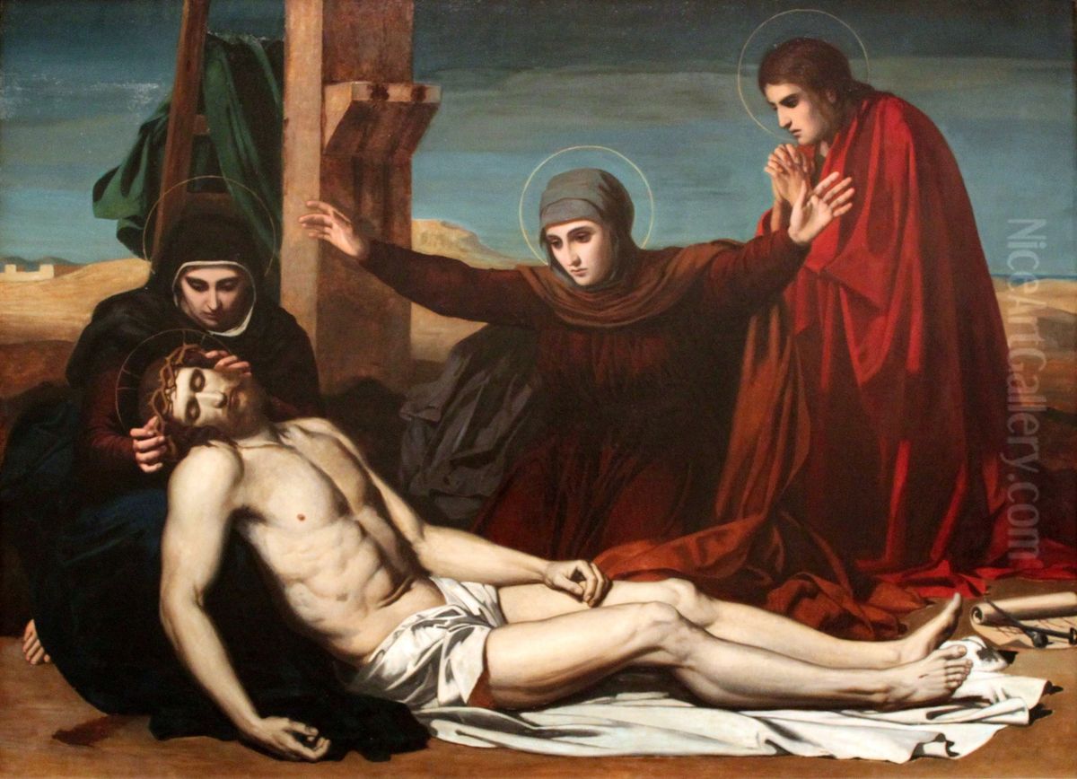 Deposition of Jesus Christ Oil Painting by Juan Leon Palliere