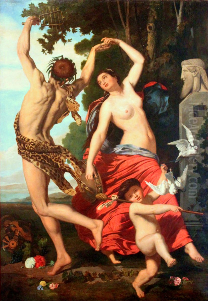 Faun and Bacchant Oil Painting by Juan Leon Palliere