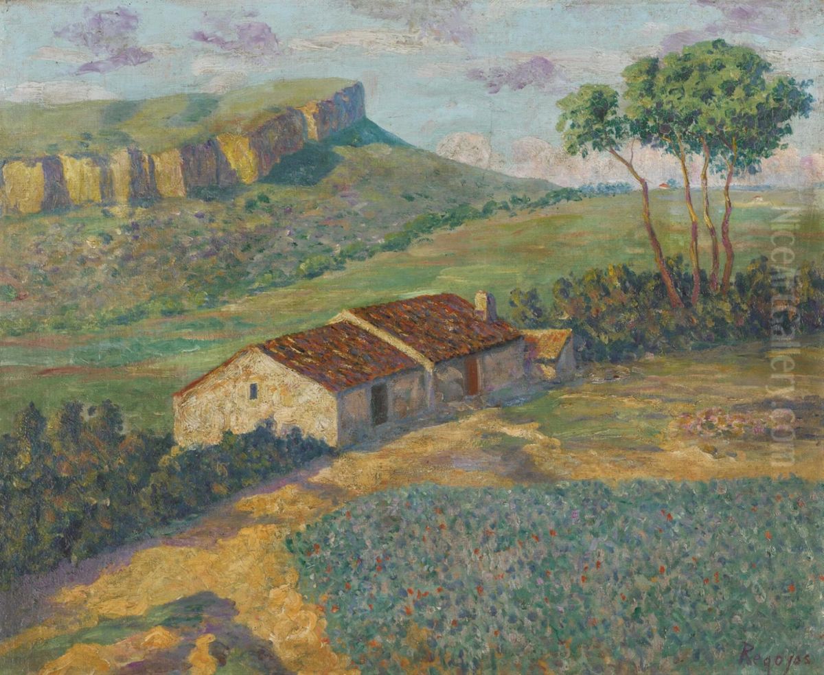 Alrededores de Ripoll Oil Painting by Dario de Regoyos y Valdes