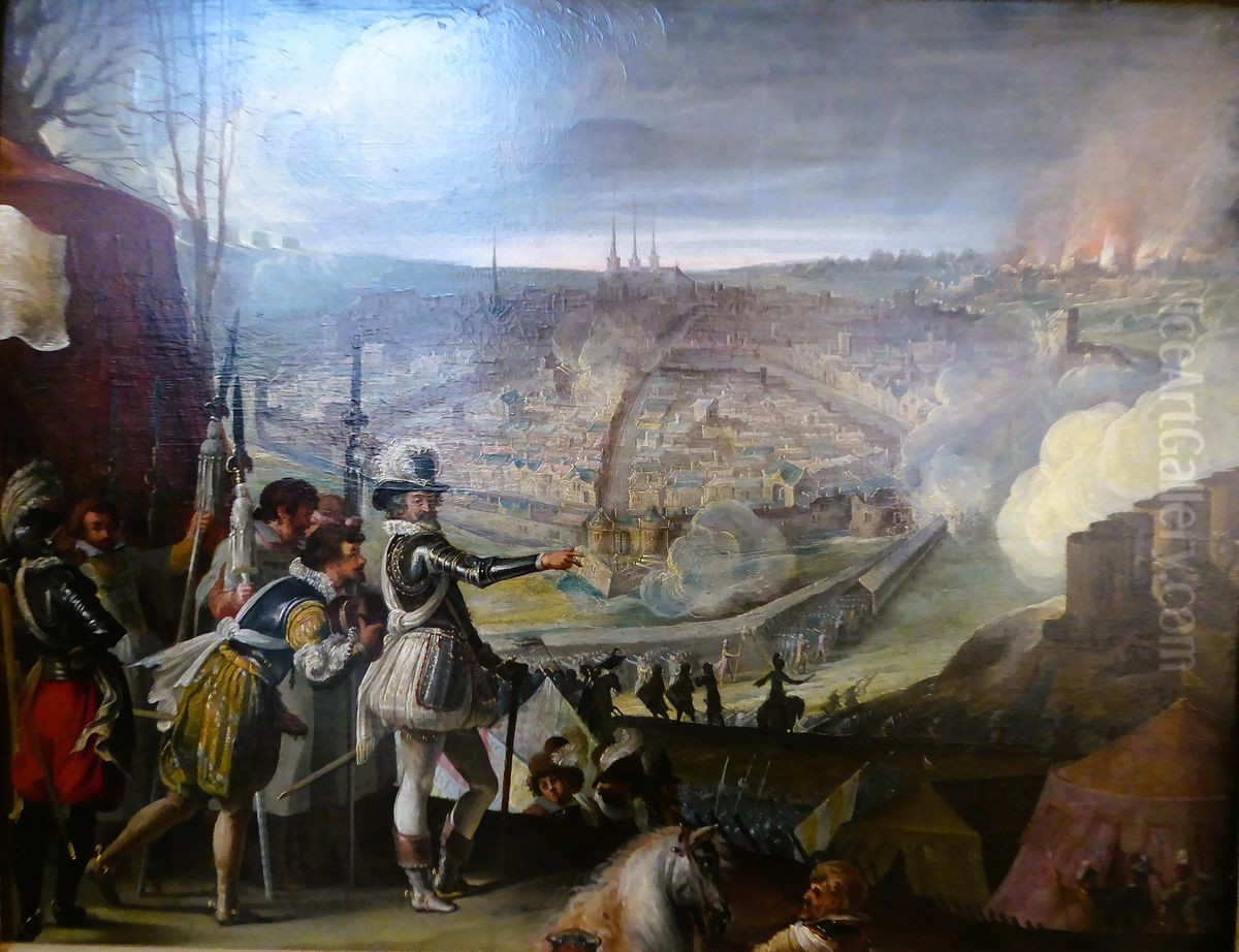 Belagerung einer Stadt durch Heinrich IV Oil Painting by Gillis van Coninxloo