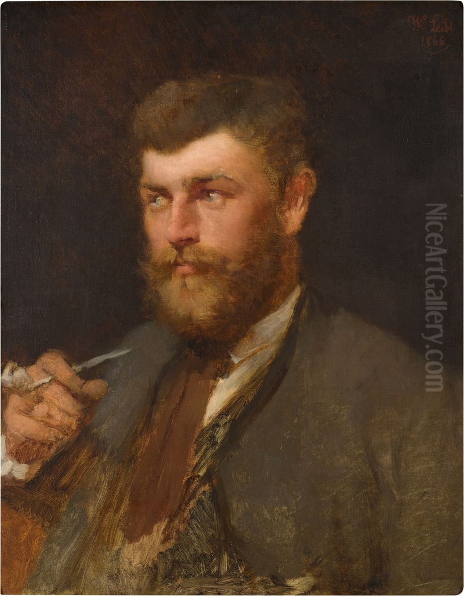 The Joiner Neumeyer Oil Painting by Wilhelm Leibl