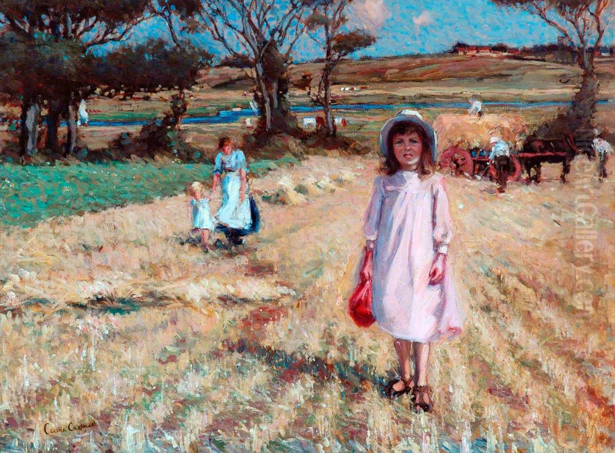 Across the Cornfield Oil Painting by Cecilia Carpmael
