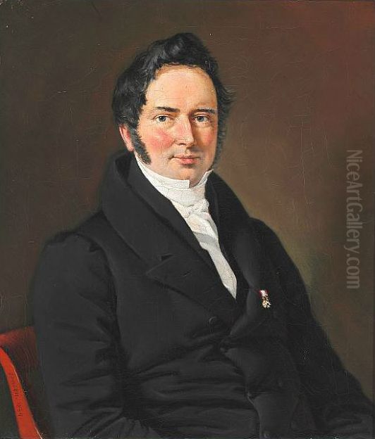 Portrait of Adam Oehlenschlager. Oil Painting by Christian Albrecht Jensen