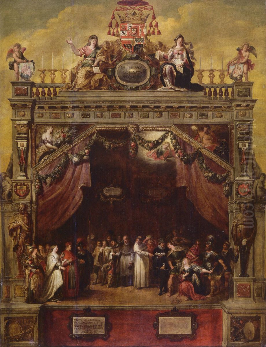 The Stage of the Chamber of Rhetoric De Goudbloem (The Marigold) Oil Painting by Theodoor van Thulden