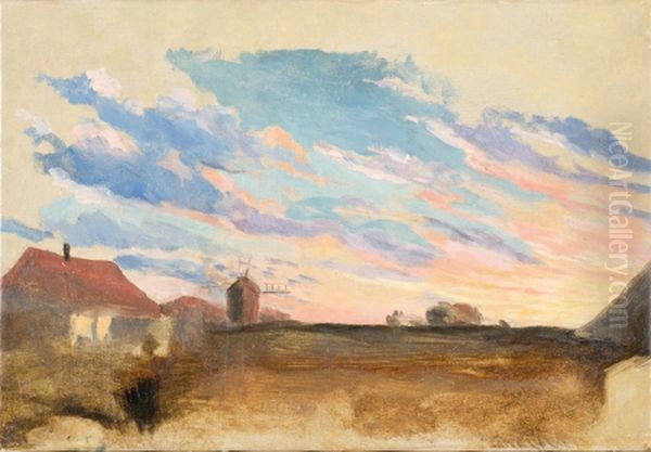 Evening in Suur-Pakri Oil Painting by Amandus Adamson