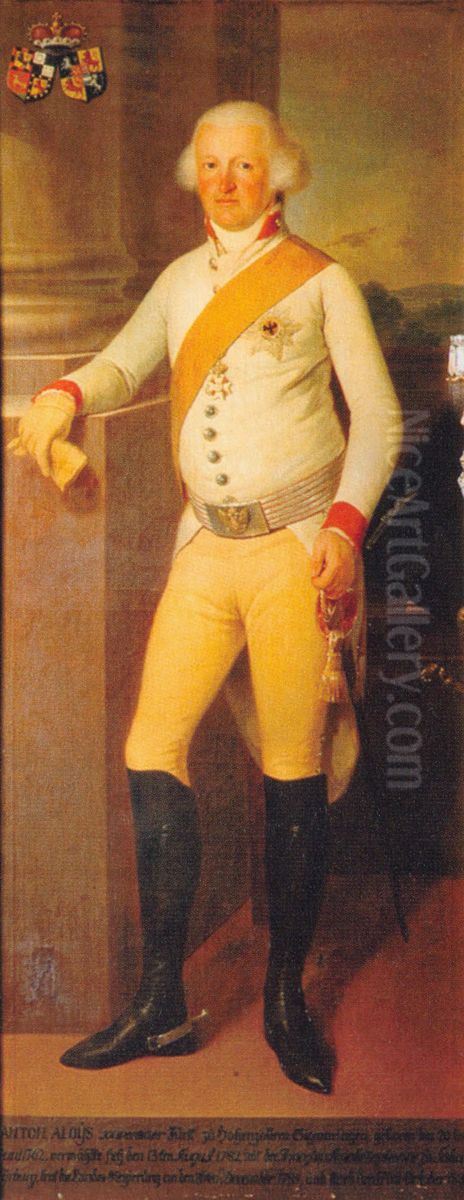 Furst Anton Aloys von Hohenzollern-Sigmaringen (1762-1831), reg. 1785 -1831 Oil Painting by Richard Lauchert
