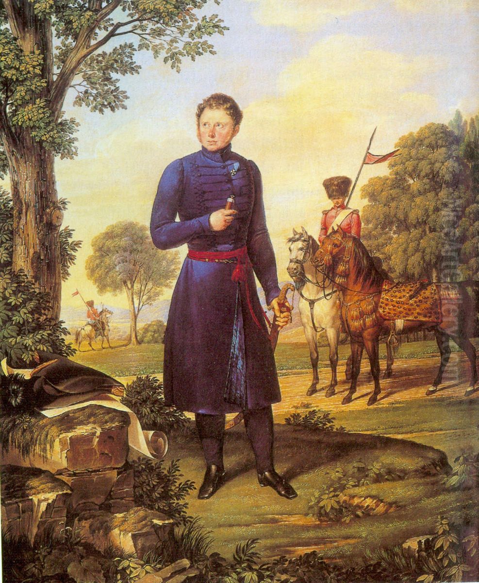 Konig Wilhelm I. von Wurttemberg (1771-1864) Oil Painting by Joseph Joachim Schnizer