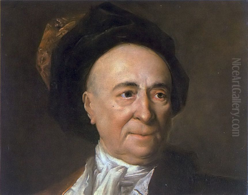 Portrait de Fontenelle Oil Painting by Nicolas de Largilliere