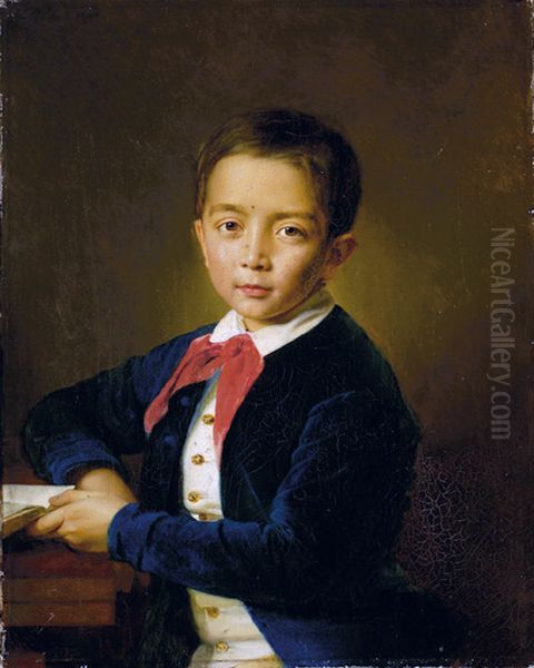 Adelborst J.F.G. Boerlage (1842 - 1872) Oil Painting by Adrianus Johannes Ehnle