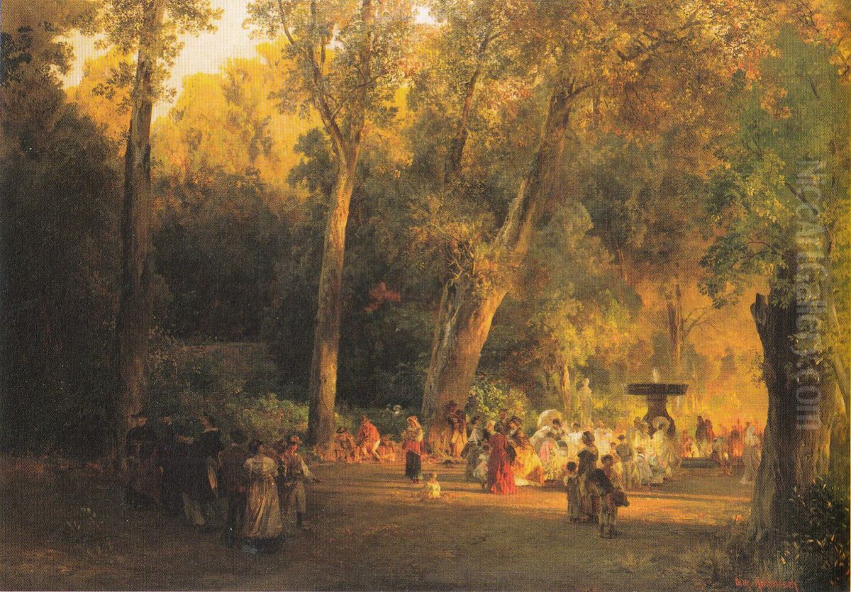Villa Torlonia Oil Painting by Oswald Achenbach
