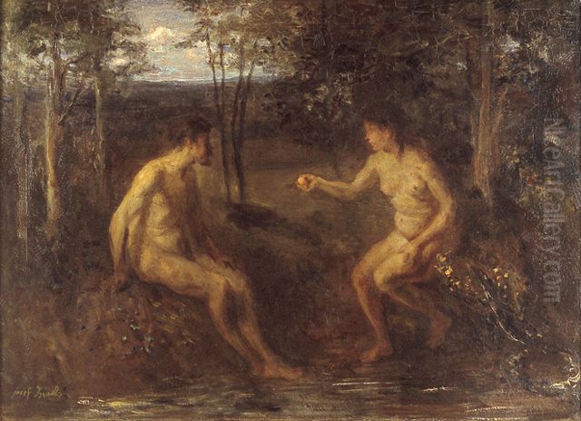 Adam and Eve. Oil Painting by Jozef Israels
