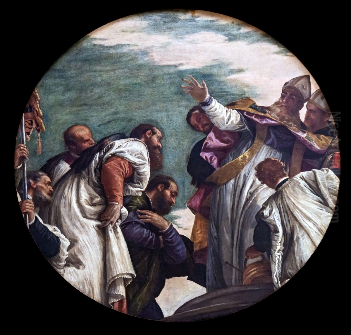 San Nicolo recognized bishop of Myras Oil Painting by Paolo Veronese (Caliari)