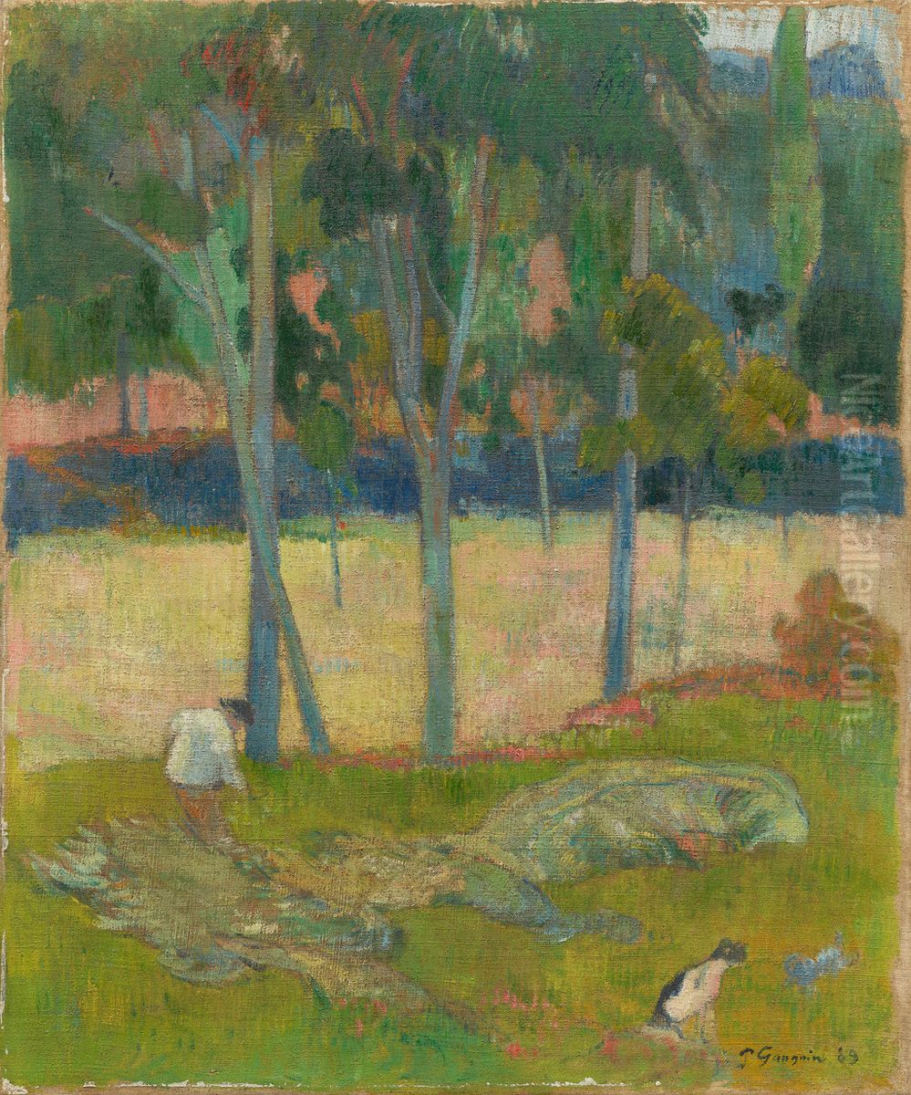 Hay Oil Painting by Paul Gauguin