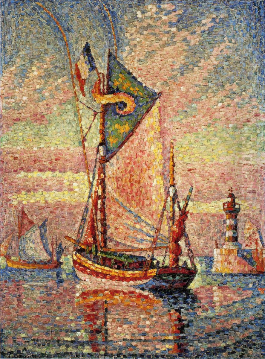 Port of Concarneau ri ben yu:konkaruno gang Oil Painting by Paul Signac