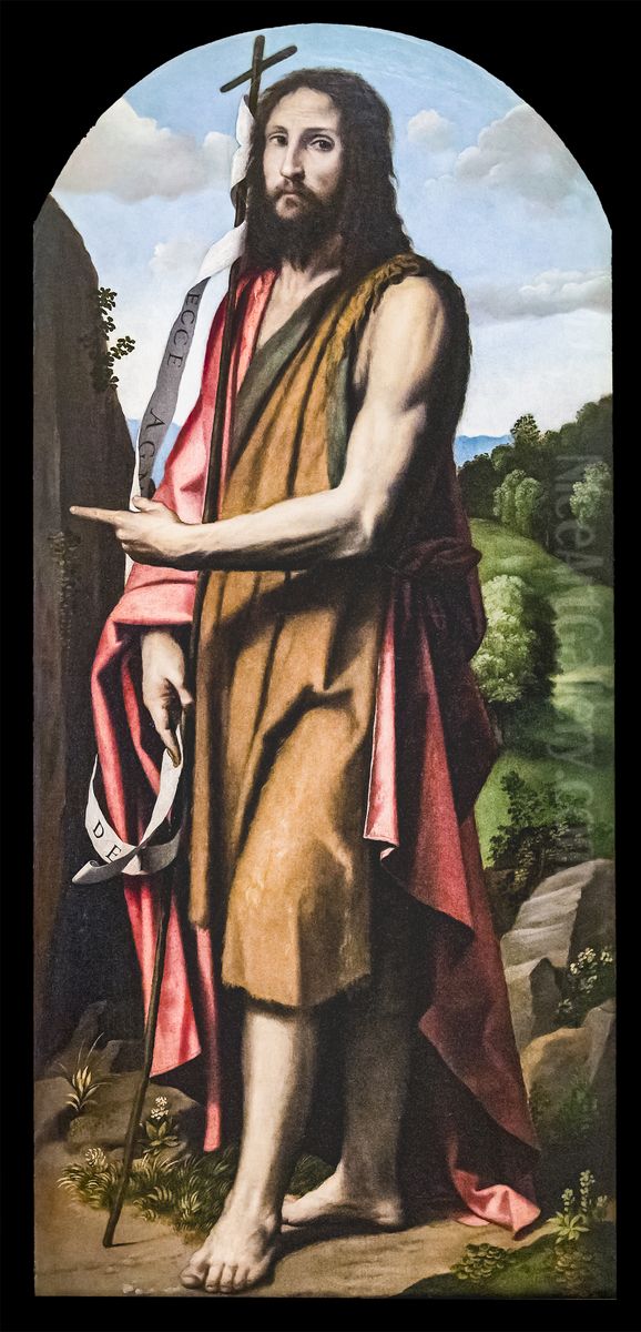 John the Baptist Oil Painting by Alessandro Bonvicino (Moretto da Brescia)