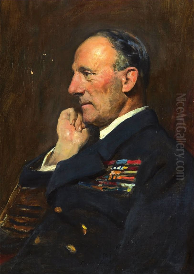 Admiral Sir John Jellicoe (later Earl Jellicoe of Scapa), commander of the Grand Fleet Oil Painting by Arthur Stockdale Cope