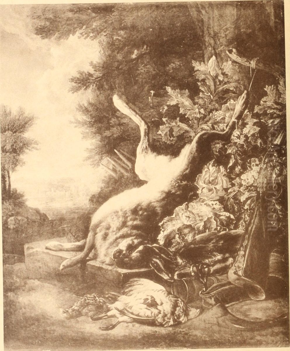 Still life with fruits of the hunt Oil Painting by Jan Weenix