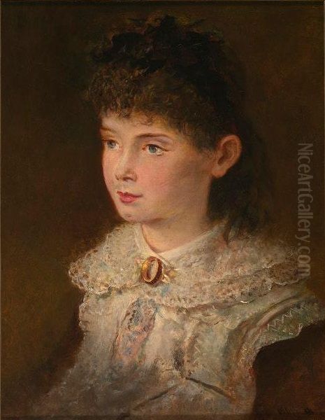 Gabrielle Payette Oil Painting by Otto Reinhard Jacobi