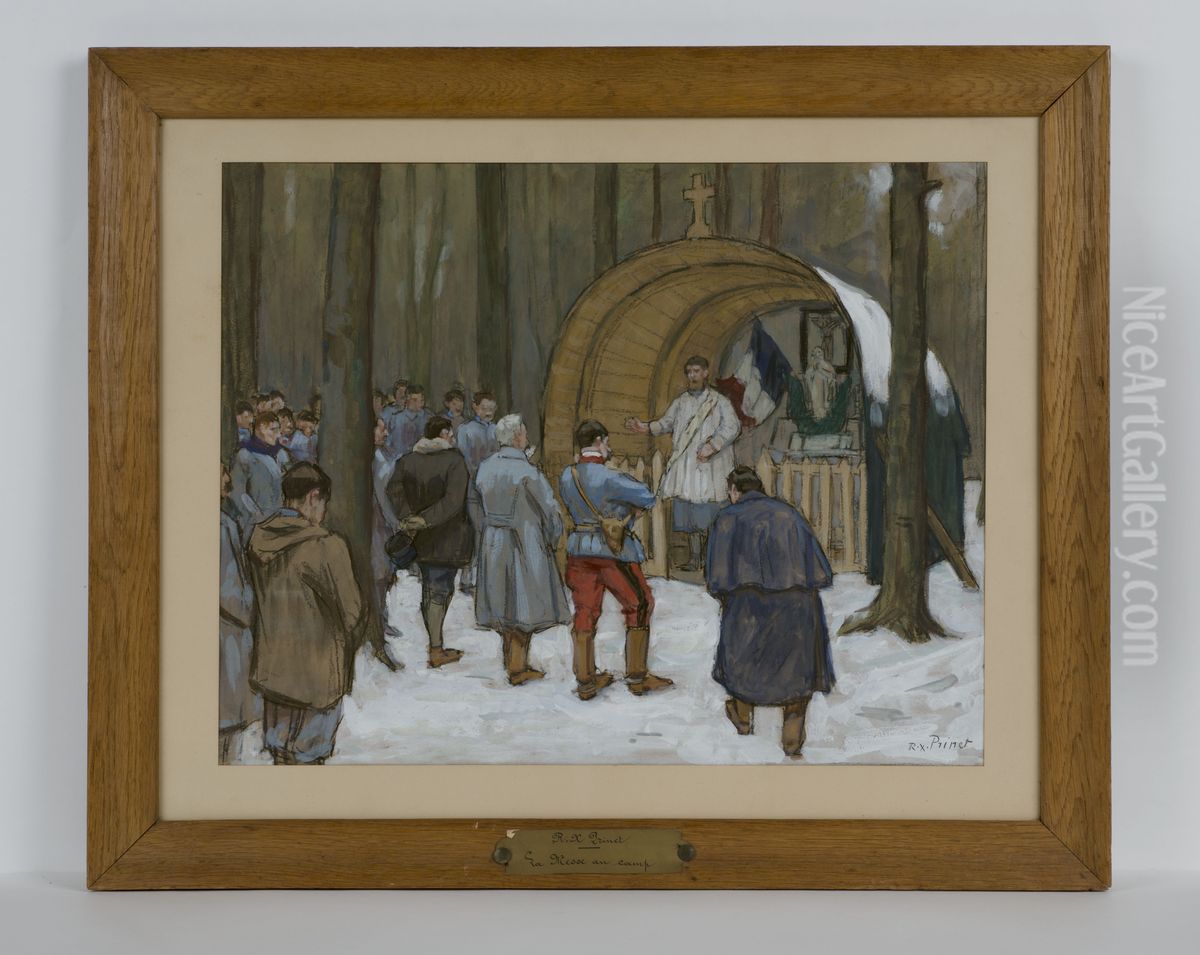 la messe au camp R. Oil Painting by Rene-Xavier Prinet