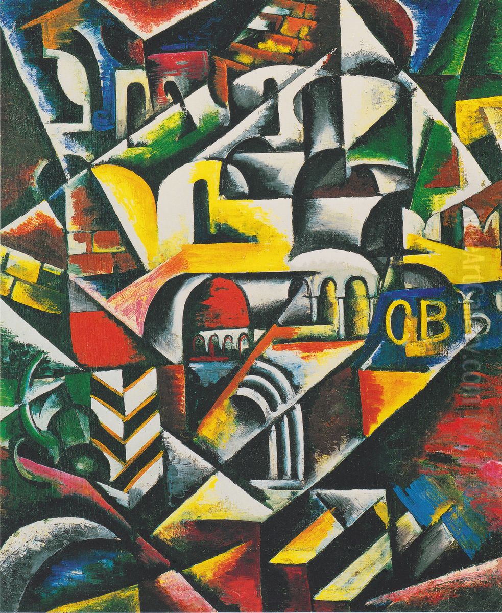 Kubistische Stadtlandschaft Oil Painting by Lyubov' Popova