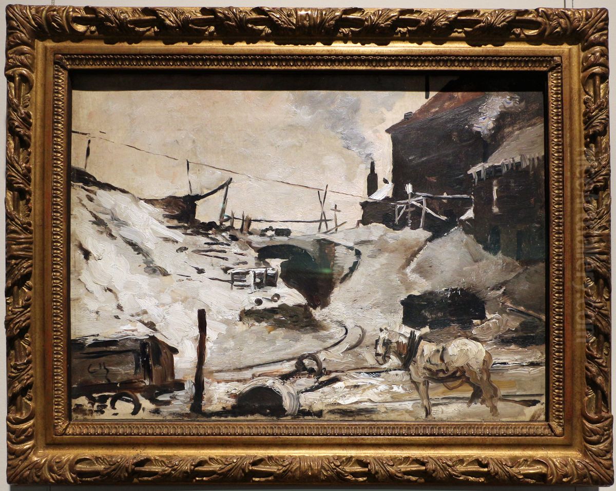 Coalmine under the snow Oil Painting by Constantin Meunier