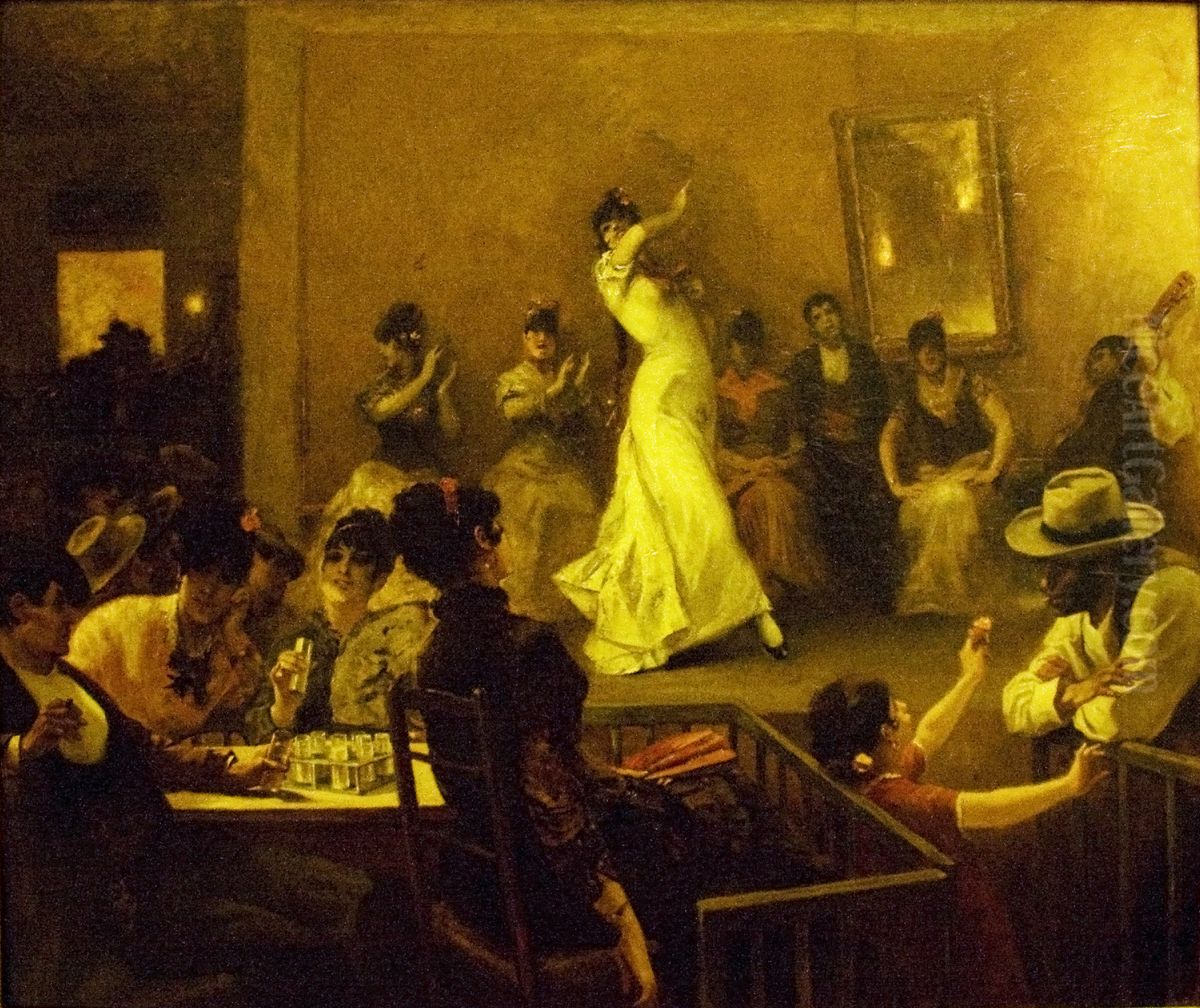 Cafe del Buzero, Sevilla Oil Painting by Constantin Meunier