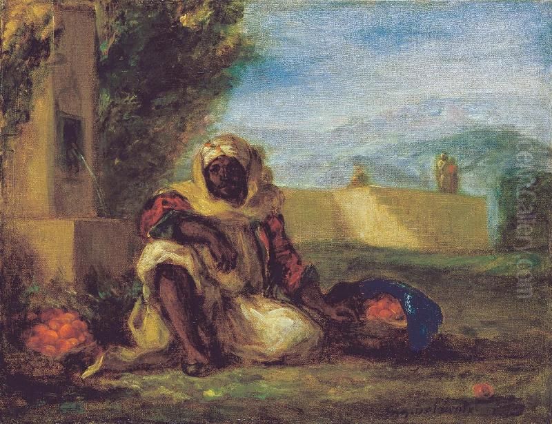 Marchand d'oranges au Maroc Oil Painting by Eugene Delacroix